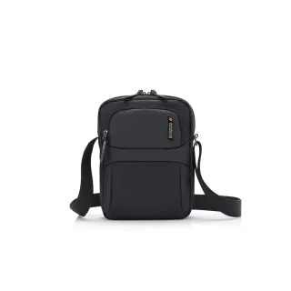 【AMERICAN TOURISTER 美國旅行者】SEGNO 2.0 日常商務多功能斜肩包/側背包/斜背包/小包/單肩包(黑)
