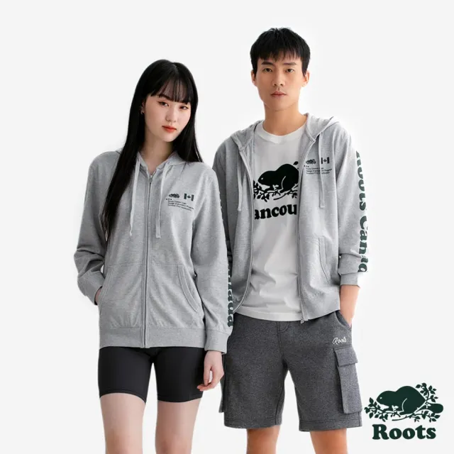 【Roots】Roots中性-GF MODERN CLASSIC 連帽外套(混色灰)