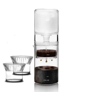 【Driver】3倍速冰滴咖啡壺+盛杯二入組(專利設計 快速萃取 冰滴咖啡 冷萃咖啡 冷水杯 咖啡器具 手沖咖啡)
