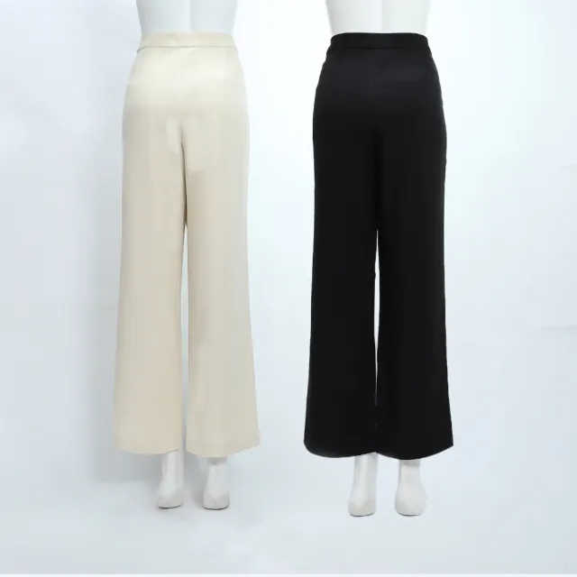 【ILEY 伊蕾】率性優雅九分小直筒褲(兩色；M-2L；1252316437)