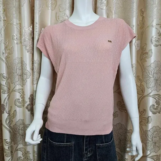 【SuperWands】小包袖緹花針織衫