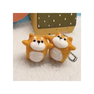 我要抱抱系列—旺豆柴抱抱羊毛氈材料包套組–（附金屬珠鍊吊飾、全程影音教學）