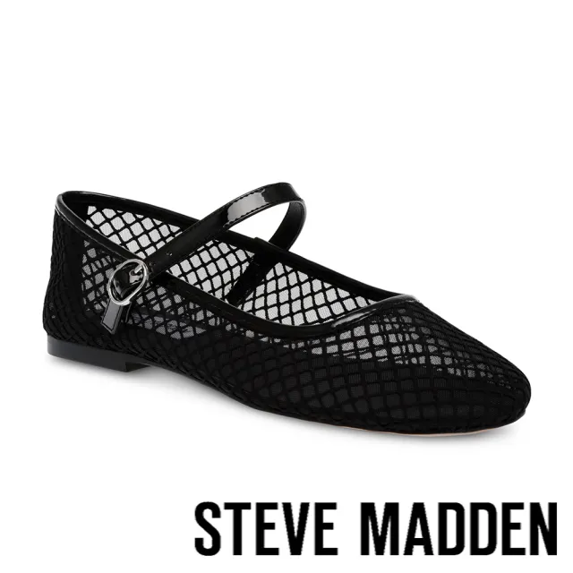 【steve madden】VINETTA-M 透膚網格瑪莉珍鞋 漁網鞋(黑色)