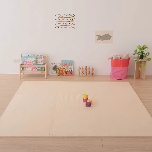 【PatoPato】居家草蓆紋1箱9片／60x60x1.2cm巧拼地墊／3款任選／附贈18條邊條(巧拼地墊／拼接地墊)