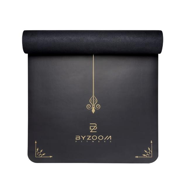 【BYZOOM FITNESS】PU天然橡膠瑜珈墊5mm 黑