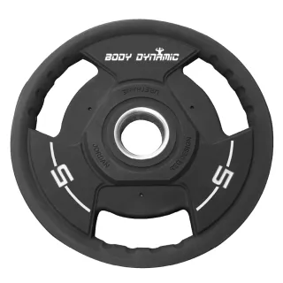 【BODY DYNAMIC 德旺】PU槓片- 5 kg(三孔好抓取 PU材質 一組兩入)