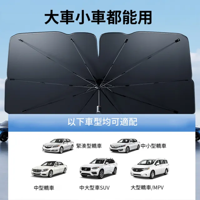 【YOLU】傘式防曬降溫汽車遮陽傘 前檔隔熱遮陽板 加粗十骨車用遮光傘 遮陽玻璃板罩(汽車隔熱板/遮陽簾)