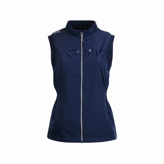 【PING】女款透氣網內裡抗UV高爾夫薄背心-深藍(防潑水/防風透氣/GOLF/RB25115-58)