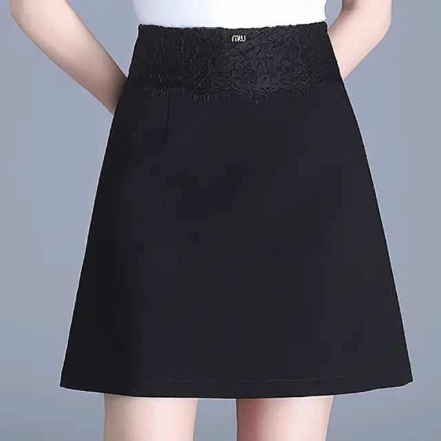 【麗質達人】2528黑色蕾絲裙子-AA (M-4XL)
