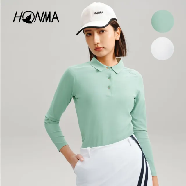 【HONMA 本間高爾夫】女款吸濕排汗長袖POLO衫 春夏季 日本高爾夫專業品牌(XS-L 淺綠 白色任選HWKC705R708)