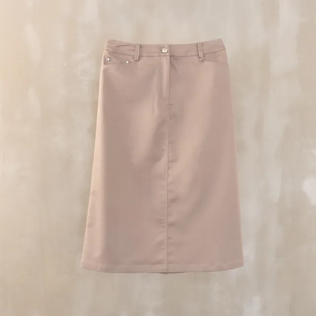 【perng yuh 芃諭名品】愜遊俐落 棉感 直筒裙(2025 SS Collection|4A春夏新品上市)