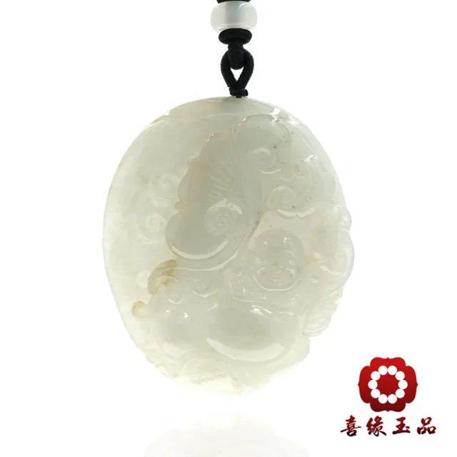 【喜緣玉品】彌勒佛 天然翡翠A貨 白翡 如意福滿 玉珮-僅此一品(開運風水)(直)