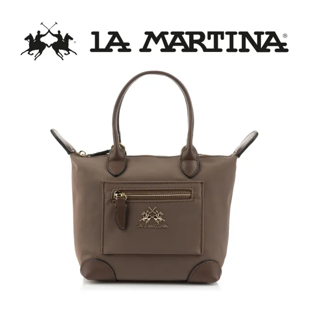 【LA MARTINA】雙11 義大利原裝進口 限量2折 頂級尼龍托特包肩背包 1316T 全新專櫃展示品(咖啡 