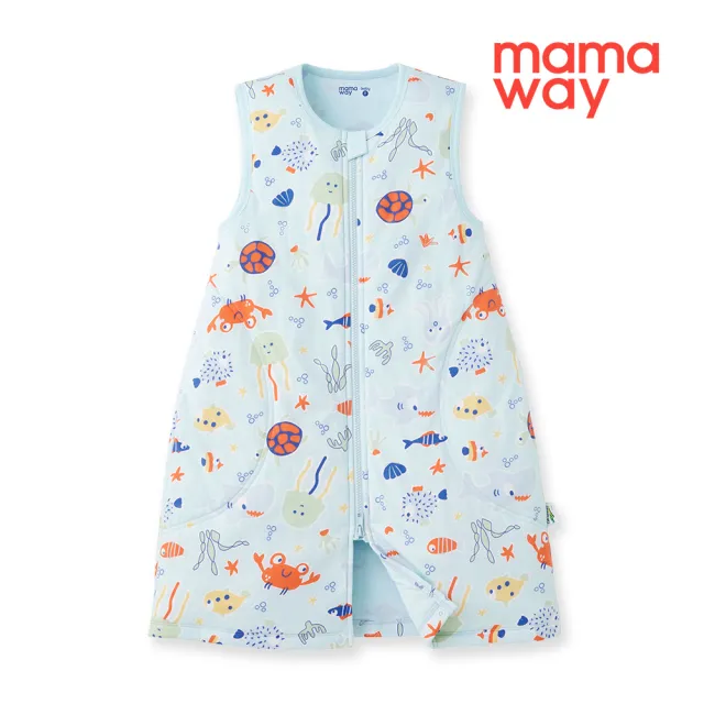 【mamaway 媽媽餵】抗菌防踢被-海洋生物 拉鍊款 薄款3Y以上(嬰幼兒防踢背心)