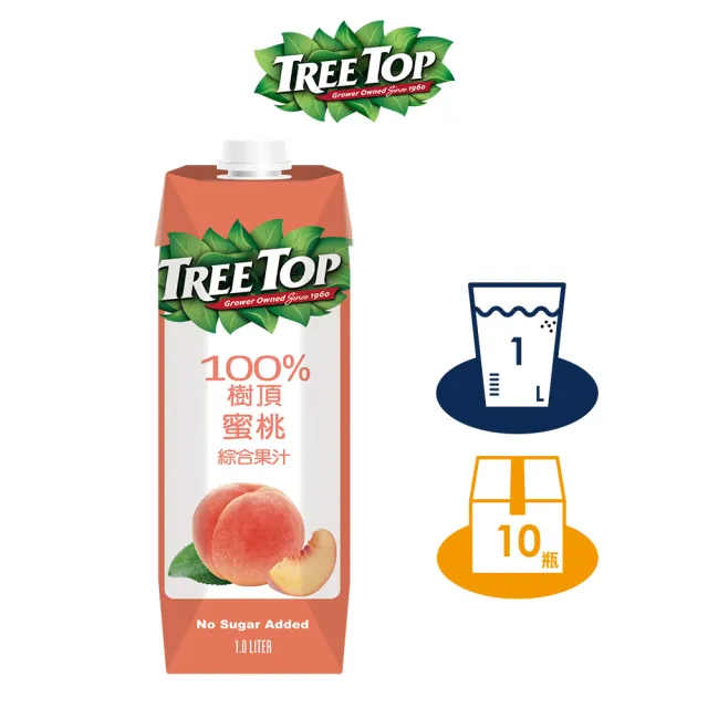 【Tree Top 樹頂】100%水蜜桃綜合果汁 1Lx1箱(共10入)