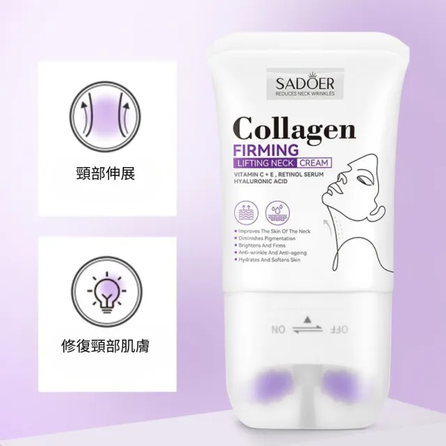 SADOER 膠原蛋白Collagen滾輪美頸霜2入組(補水 緊致 提亮 修復)