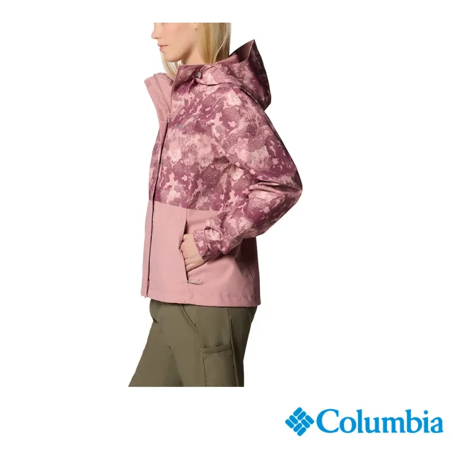 【Columbia 哥倫比亞】女款-OT防水外套-粉色印花(UWR51920UH/JS)