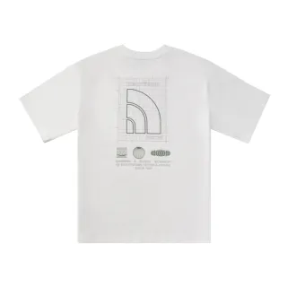【The North Face 官方旗艦】北面UE男款白色純棉大尺寸印花舒適短袖T恤｜8BU2FN4(黑標系列)