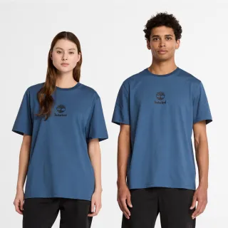 【Timberland 官方旗艦】中性靛藍色LOGO短袖T恤(A43C5288)