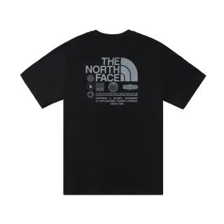 【The North Face 官方旗艦】北面男女款黑色純棉大尺寸印花短袖T恤｜8D84JK3