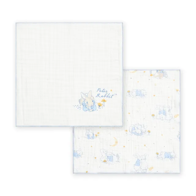 【奇哥】比得兔天絲三層紗布方巾3入 30×30cm(紗布巾 方巾 口水巾 餵奶巾 洗臉巾 拍嗝巾)