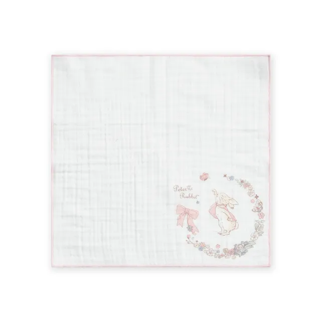 【奇哥】比得兔天絲三層紗布方巾3入 30×30cm(紗布巾 方巾 口水巾 餵奶巾 洗臉巾 拍嗝巾)