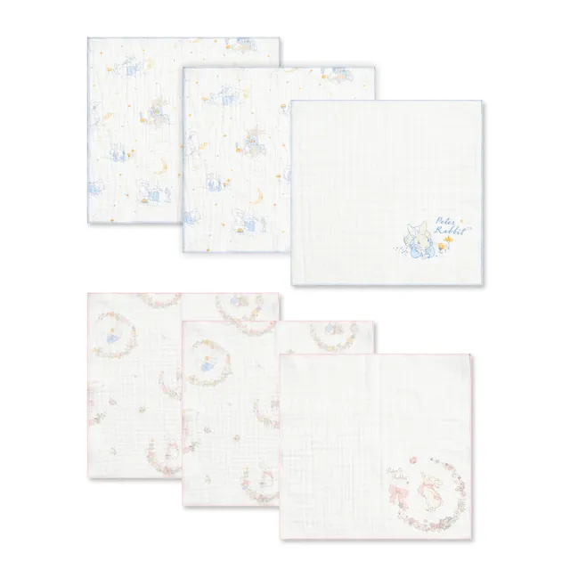 【奇哥】比得兔天絲三層紗布方巾3入 30×30cm(紗布巾 方巾 口水巾 餵奶巾 洗臉巾 拍嗝巾)
