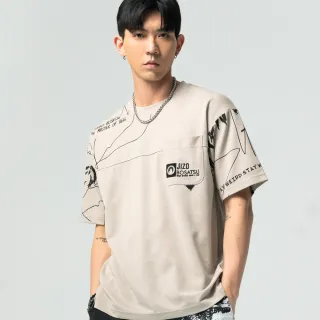 【BLUE WAY】男裝 地藏當街文字筆觸滿版口袋寬版 短袖 上衣-地藏小王