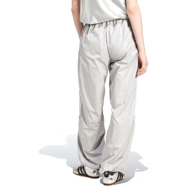 【adidas 愛迪達】Teamgeist TP 女款 灰白色 運動 休閒 寬鬆 三葉草 腰部鬆緊 長褲 JD0258