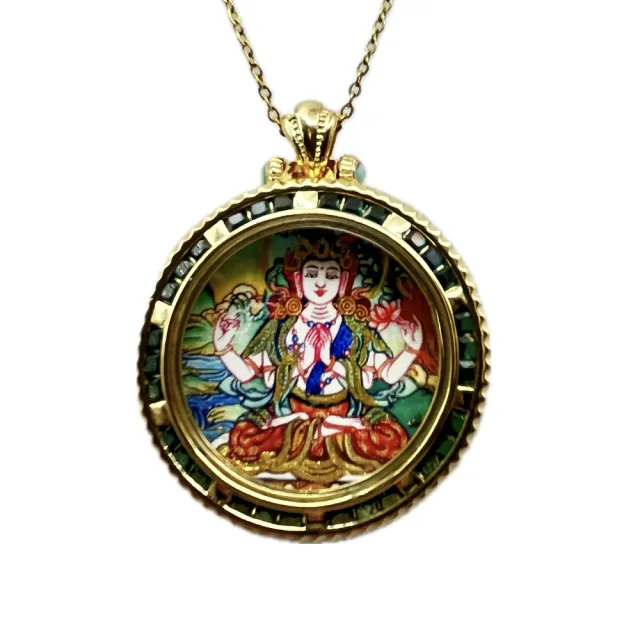 【藏古祥館】千手觀音唐卡A0056(千手觀音 唐卡 生肖屬鼠 吉祥 平安)