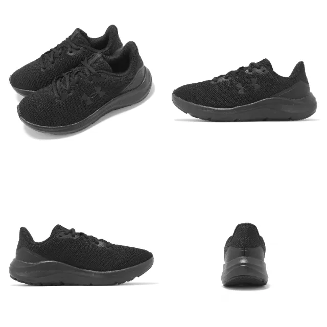 【UNDER ARMOUR】慢跑鞋 Charged Pursuit 4 女鞋 黑 緩衝 透氣 全黑 運動鞋 UA(3028261002)
