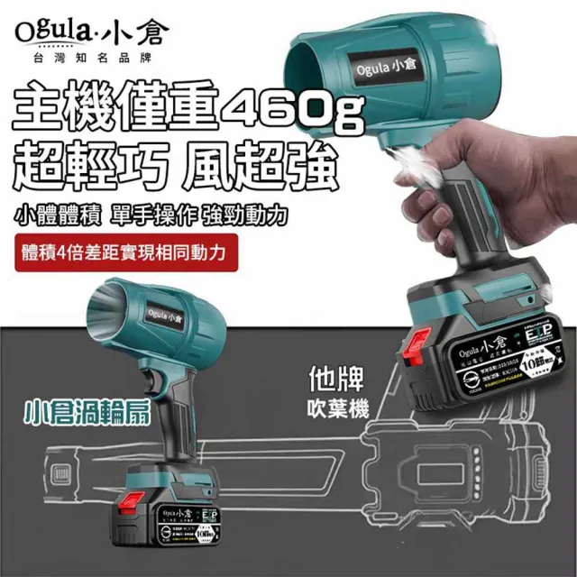【Ogula 小倉】無刷暴力風扇 90mm涵道暴風機 無刷涵道颶風扇（十五節兩電+座充）(吹水機/吹風機)
