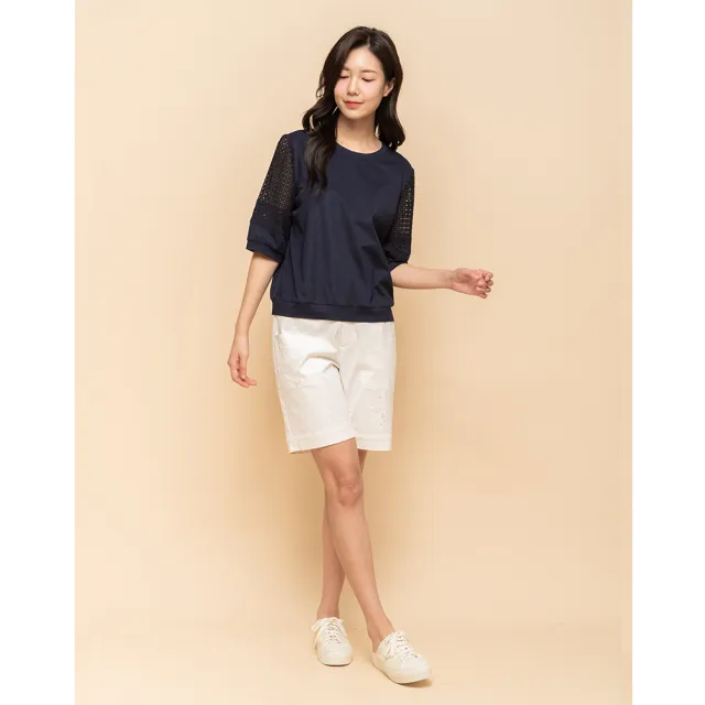 【perng yuh 芃諭名品】*清新愜意 繡飾 棉感 短褲(2025 SS Collection|4A春夏新品上市)