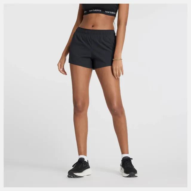 【NEW BALANCE】NB 短褲 女 運動褲 美規 黑 WS41286BK(其他規格)