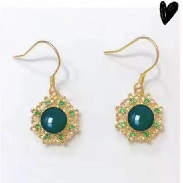 【勝弘珠寶】多明尼加藍珀燦爛耳針-6mm