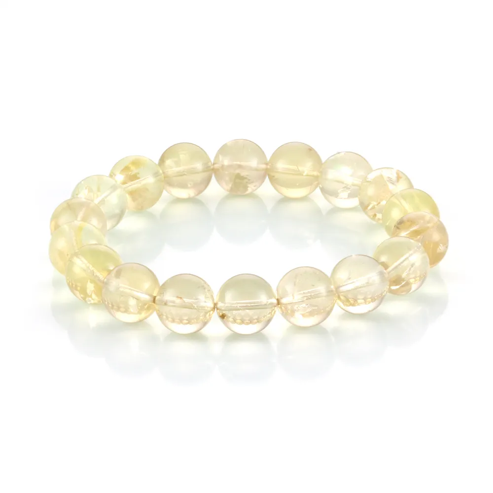 【Woogie武吉珠寶】雷姆利亞七彩虹光黃水晶手鍊(純淨11mm)