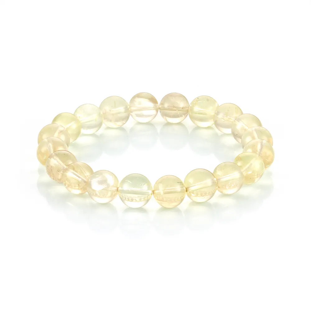 【Woogie武吉珠寶】雷姆利亞七彩虹光黃水晶手鍊(純淨10mm)