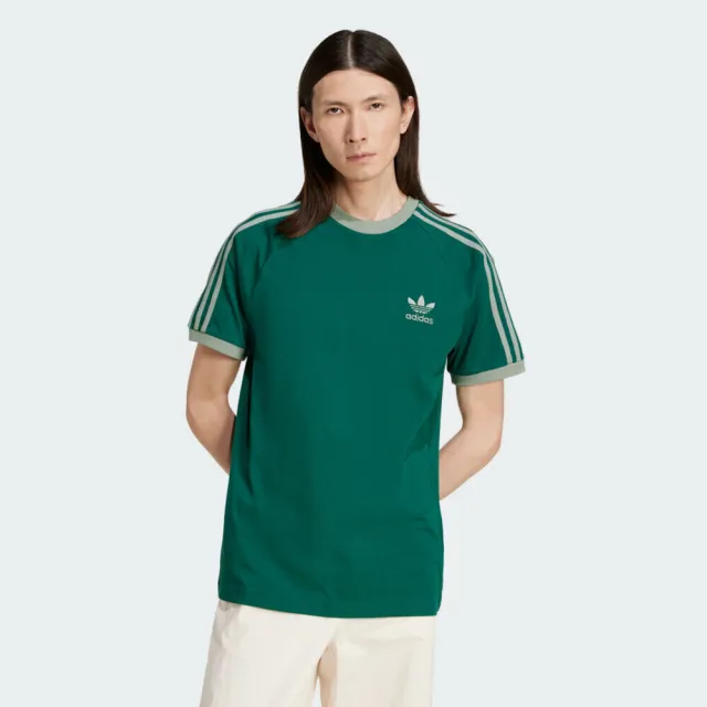 【adidas 愛迪達】3-stripes Tee 男 T恤 運動上衣 休閒短袖 綠 亞版(JN7017)