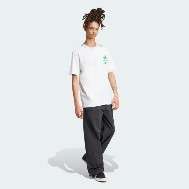 【adidas 愛迪達】Q12 Ts Street B 男 T恤 運動上衣 休閒短袖 白 綠 亞版(JD0677)