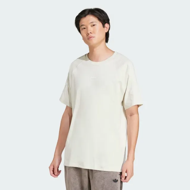 【adidas 愛迪達】P Ess Tee 男 T恤 運動上衣 休閒短袖 米白 亞版(JD3277)