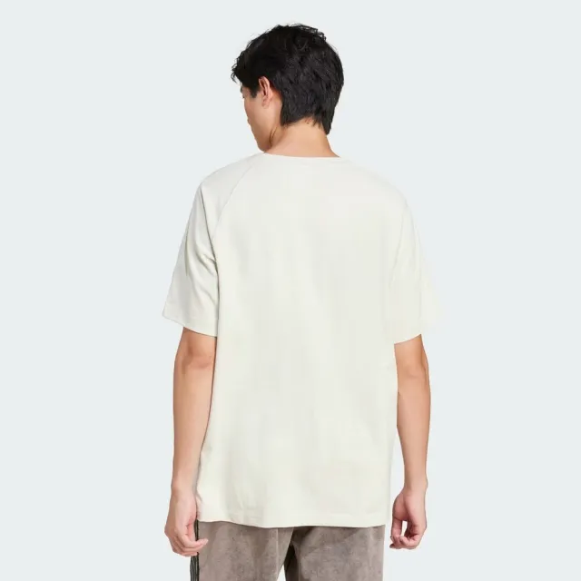 【adidas 愛迪達】P Ess Tee 男 T恤 運動上衣 休閒短袖 米白 亞版(JD3277)