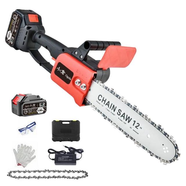 【Ogula 小倉】電鏈鋸 充電式單手鋸 12寸無刷鏈鋸(20000M一電)配塑箱(手持修枝鋸/軍刀鋸)