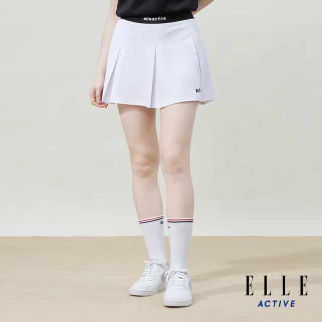 【ELLE ACTIVE】女款 純色百搭短裙/褲裙-白色(EA25S2W2101-90)