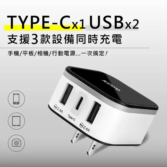 【KINYO】多合一萬國轉接頭/萬國通用快充頭/MPP-3456-1(USB/Type-C雙認證)