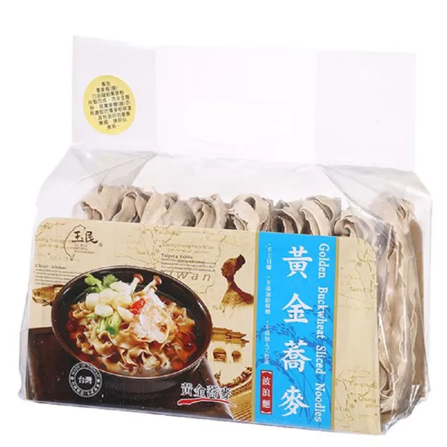 【玉民】黃金蕎麥麵×1袋 3風味任選(黃金麵 600g/波浪麵450g/QQ麵 550g)