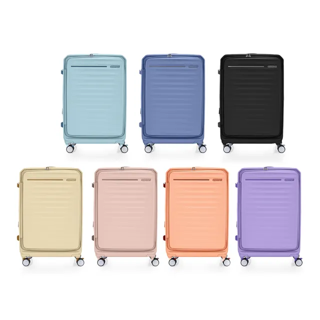 【AMERICAN TOURISTER 美國旅行者】28吋 FRONTEC 前開式/上掀式可擴充輕量PC避震煞車輪行李箱(多色可選)