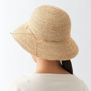 【MUJI 無印良品】椰纖編織可折疊寬簷帽(原色55-57.5cm)
