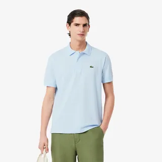 【LACOSTE】男裝-經典版型 L.12.12輕質網眼布短袖Polo衫(淺藍色)