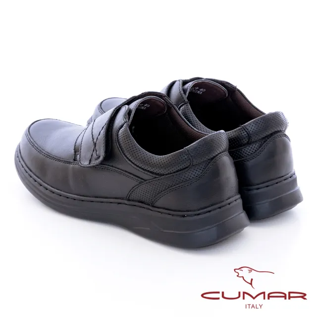 【CUMAR】頂級柔軟皮革魔術氈氣墊鞋(黑色)