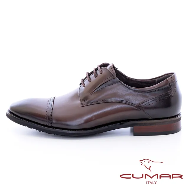 【CUMAR】時尚紳士 精緻穿搭真皮紳士鞋(咖啡色)
